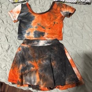 Wild Rich Kids-3/4 Halloween tie dye 2-piece